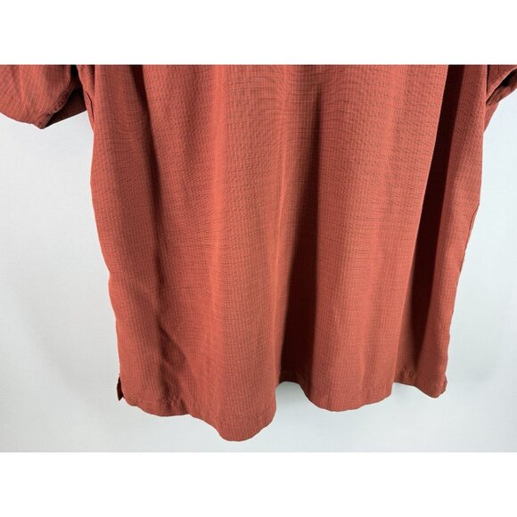 Van Heusen Short Sleeve Button Up Shirt, Burnt Orange, Men's Size XXL - Picture 9 of 12